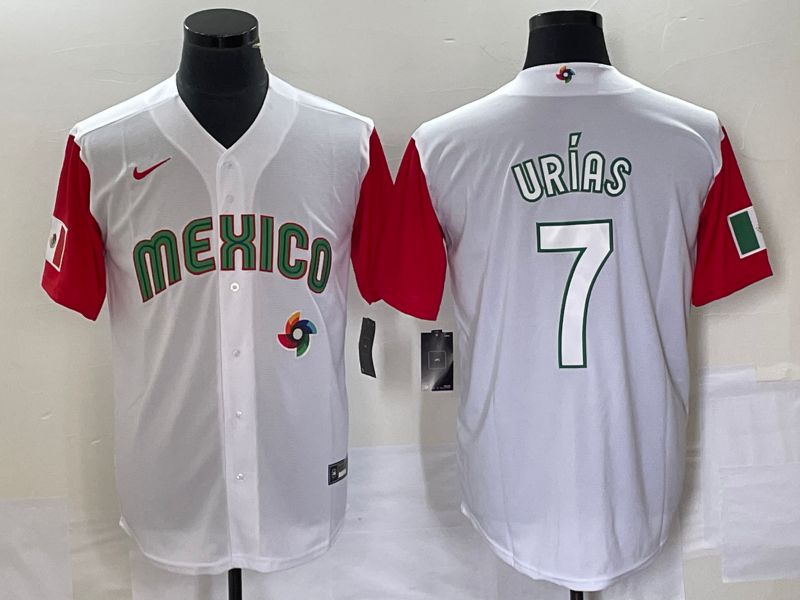 Men 2023 World Cub Mexico #7 Urias White white Nike MLB Jersey13->more jerseys->MLB Jersey